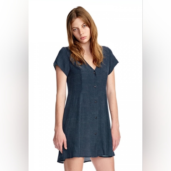 Rolla's Milla Navy Blue Polkadot Patterned Dress Women's Medium - Picture 2 of 8